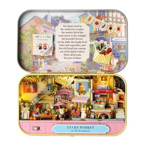 DIY 나무 인형 집 수제 재미 있은 상자 극장 미니어처 상자 귀여운 인형 집 3D 퍼즐 조립 키트 소녀를위한 선물 나무 장난감