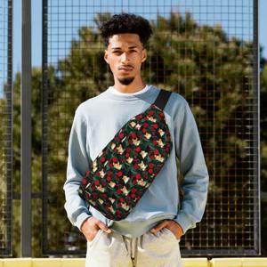 크로스바디 웨이스트 백 코기 개 인 가든 남성 여성 조절 가능한 패니 팩 여행 러닝 머니 폰 파우치 체스트 백