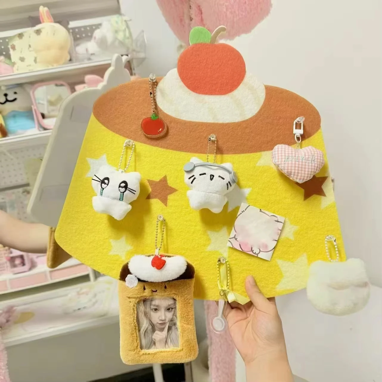 귀여운 새 푸딩 펠트 보드 기숙사 만화 귀여운 장식 바 치프 보드 아이돌 포토 카드 사진방 벽 장식 선물