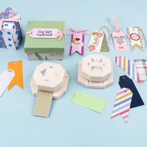 유용한 4 in 1 태그 펀치 코너 라운더 커터 스크랩북 카드 종이 라벨 DIY 사진 명함 초대장 제작용