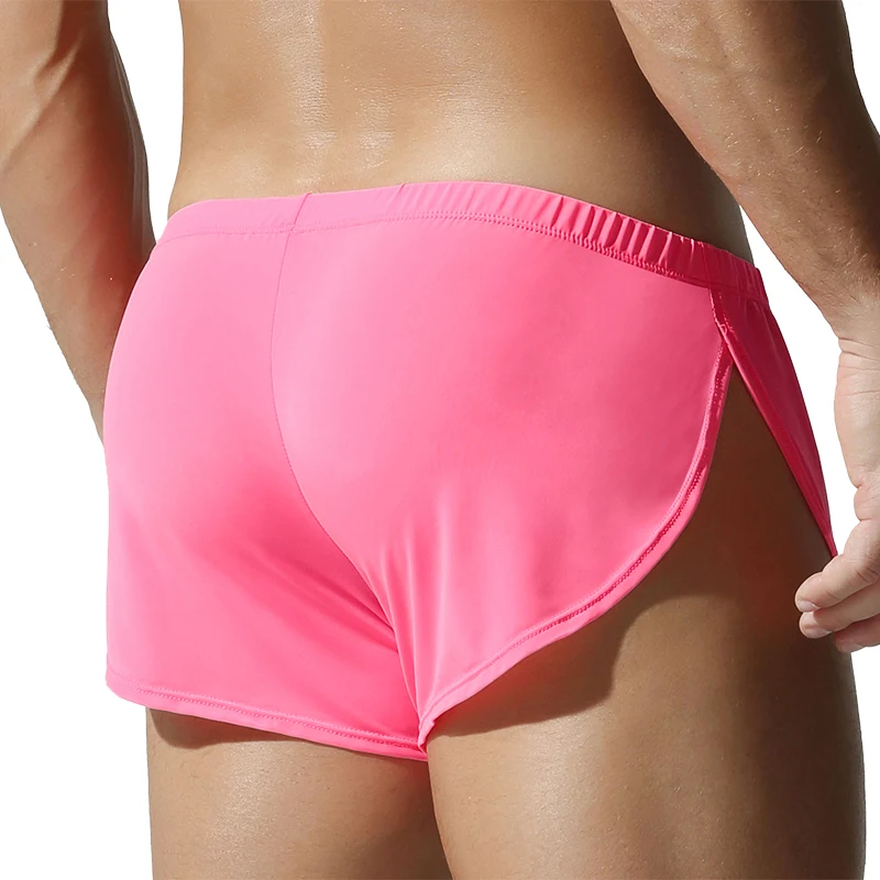 TAUWELL 남성용 패셔너블 통기성 아이스 실크 홈 팬츠 하이웨이스트 캐주얼 복서 반바지 아로 트라우저 편안한 라운지웨어