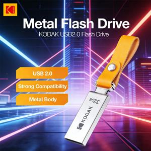 새로운 KODAK USB 플래시 드라이브 미니 펜 드라이브 128GB 64GB 32GB Pendrive 방수 USB 메모리 스틱 가죽 Landyard 금속 U 디스크