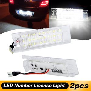 Opel LED 번호 번호판 라이트 용 2pcs Astra K J H Corsa D E C Meriva A B Vectra C Zafira B Insignia Adam 또는 Vauxhal White