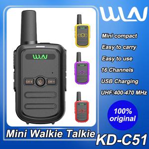 WLN KD-C51 미니 워키토키, UHF 400-470MHz, 16CH USB 충전, 장거리 휴대용 핸드헬드 양방향 라디오, UHF 트랜시버, KDC51