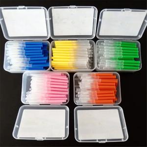 60Pcs 0.6-1.5mm 치간 브러쉬 건강 관리 치아 푸시-풀 Escova는 음식과 플라크를 제거합니다 더 나은 치아 구강 위생 도구