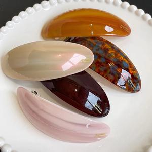 1/5pcs 새로운 하이 엔드 봄 클립 한국어 프랑스 아세테이트 포니 테일 클립 헤어 클립 여성용 스트레이트 클립