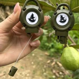 내구성 강철 와이어 사냥 키 체인 PE 와이어 리바운드 빠른 설정 트랩 클립 개폐식 쉬운 당김 버클 야외 사냥 도구