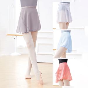 발레 랩 스커트 성인 키즈 레이스 업 쉬폰 댄스 연습 스커트