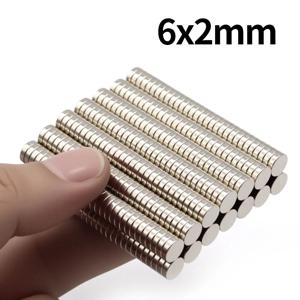 6x2mm 초강력 네오디뮴 자석 N35 NdfeB 영구 자석 원형 강력 자석 냉장고 자석