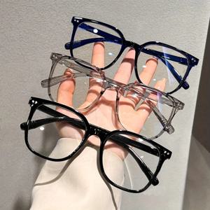 하이킹 캠핑 1/2/3개 여성용 블루라이트 차단 안경 심플 레트로 플랫 라이트 프레임 완성형 안경테