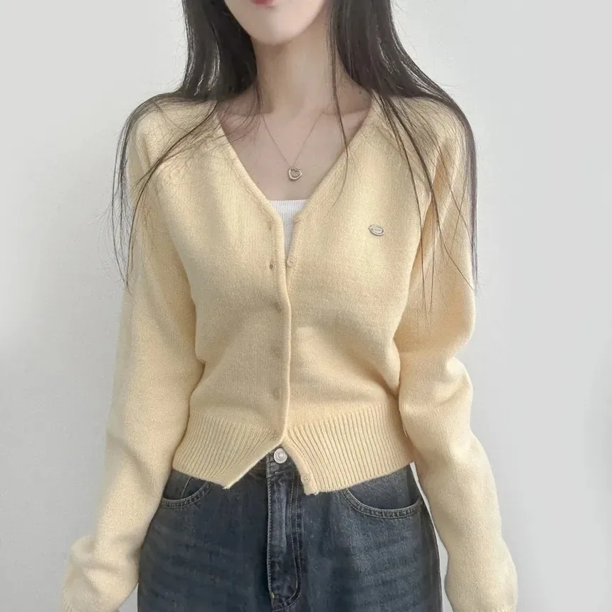 여성용 니트 스웨터 캔디 컬러 솔리드 심플 슬리밍 퓨어 컬러 데일리 이지 매치 오픈 가디건 가을 겨울 두꺼운