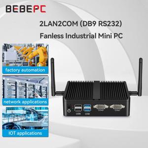 BEBEPC 팬리스 미니 PC i5-4200U 산업용 WiFi Linux 컴퓨터 지원 2x기가비트 LAN 2xRS232 1xHDMI Windows10Pro 지원