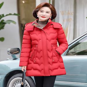 여성용 겨울 두꺼운 롱 슬림핏 다운 코튼 재킷 허리 조절 가능 후드 지퍼 클로저 레귤러 소매 롱 코트