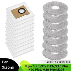 샤오미 5 프로/OV21CN/X10 플러스/X20 플러스/M30S/M30 프로 로봇 청소기 부품용 걸레 천 먼지 봉투 교체품