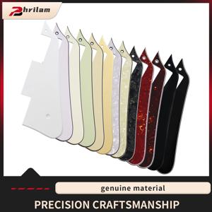 PHRILAM 일렉트릭 기타 픽가드, 레 폴 모던 스타일, 크롬, 블랙, 골드 브래킷 포함