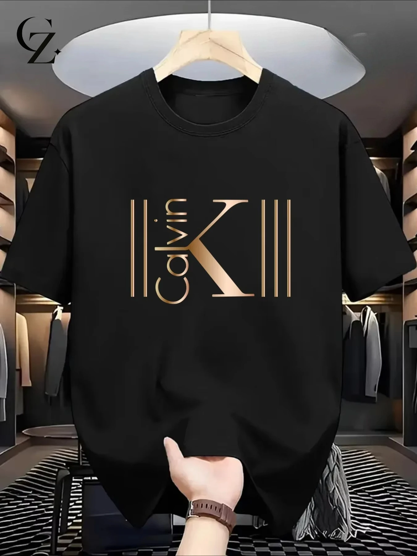 2026 럭셔리 티셔츠 남성용 통기성 스포츠 패턴 프린트 티셔츠 캐주얼하고 패셔너블한 반팔 여름 스트리트웨어 탑