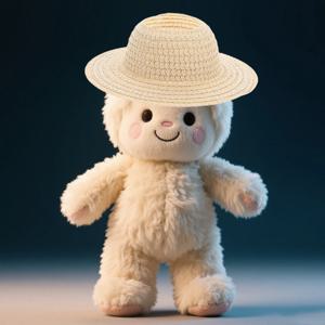 미니 공예 밀짚 모자 작은 수제 탑 모자 17Cm 와이드 브림 DIY 인형 집 의상 액세서리 여름 파티 사진 소품