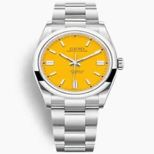 럭셔리 브랜드의 새로운 자동 기계식 시계 남성 여성 레이디 스테인레스 스틸 스카이 블루 블랙 스포츠 손목시계