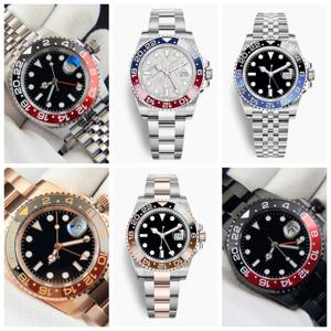 남성용 시계 904l 스테인레스 스틸 GMT 자동 기계식 세라믹 시계 고품질 블랙 블루 스포츠 손목시계
