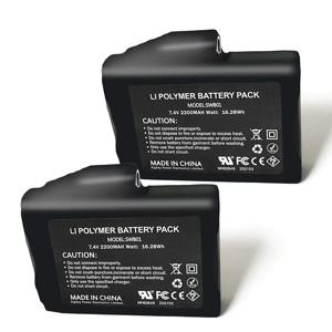 충전식 7.4V 2200MAH/3000MAH 리튬 이온 배터리, 가열 장갑 양말용 배터리