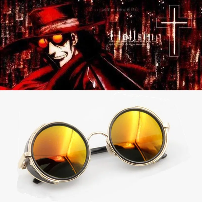 HELLSING Anime Alucard 뱀파이어 헌터 맞춤형 코스프레 안경 오렌지 선글라스 소품
