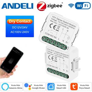 스마트 건식 접촉 WiFi 및 지그비 스위치 모듈 스마트 홈 DIY 차단기 릴레이 DC 12/24V AC 100-240V Alexa Google 홈과 호환 가능