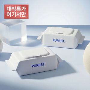 퓨어스트 라이트 초순수 플레인 아기물티슈 캡형 40평량 100매 20팩