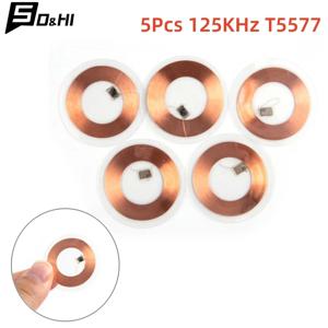 초박형 휴대폰 액세스 카드, 125KHz ID T5577 쓰기 가능, 재기록 가능 구리 코일 코인 카드, 열쇠 고리 RFID, 5 개