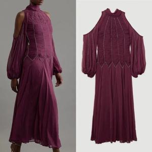 사용자 정의 절묘한 댄스 파티 드레스 쉬폰 주름 Draped 라인 석 a 라인 높은 칼라 미디 드레스 여성을위한 행사 파티 가운