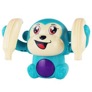 아기를 위한 뮤지컬 크롤링 원숭이 장난감 - 유아 발달 및 배 시간 선물을 위한 대화형 라이트업 춤 장난감