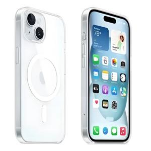 아이폰 17 16 15 14 플러스 13 12 미니 11 프로 맥스용 마그네틱 오리지널 투명 케이스, 맥세이프 실리콘 투명 커버