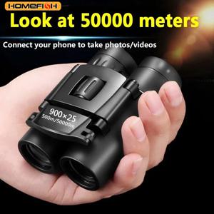 홈피쉬 900x25 HD 줌 휴대용 강력 쌍안경 장거리 BAK4 망원경 접이식 저조도 사냥용 쌍안경