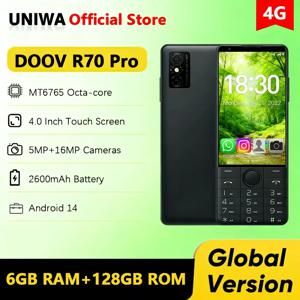 DOOV R70 Pro 4G 터치스크린 키패드 휴대폰, 16MP 카메라, 4.0인치, 6GB+128GB, 2120mAh 스마트폰, Whatsapp, 히브리어 키보드 지원