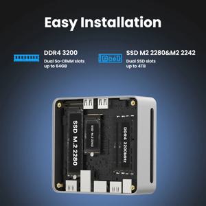 젠머신 저렴한 미니 PC AMD 라이젠 9 5900HX ES DIY 게이밍 컴퓨터 4K 출력, WiFi6, 휴대용 사무용 컴퓨터 데스크탑 가정용