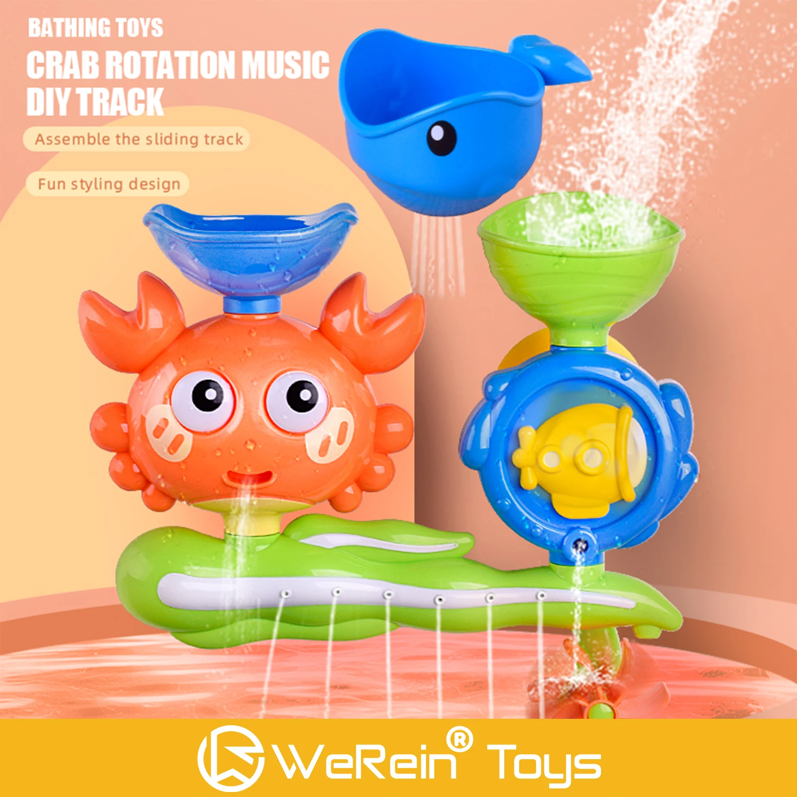 어린이용 게 목욕 장난감 재미있는 물놀이 장난감 욕조 게 모양 목욕 시간 엔터테인먼트