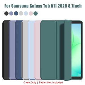 삼성 갤럭시 탭 A11 2025 8.7'' SM-X133 SM-X135 SM-X135F용 삼중 접이식 플립 케이스 자석 스탠드 PU 가죽 보호 커버
