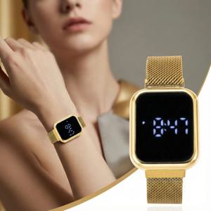 간단한 사각형 남성과 여성의 디지털 시계 패션 터치 스크린 LED 시계 여성용 캐주얼 전자 시계 reloj mujer