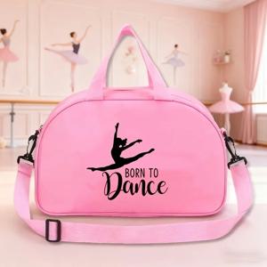 댄스와 발레 프린트가 있는 스타일리시하고 다용도로 활용 가능한 신학기 스포츠 토트백, 조절 가능한 어깨끈이 특징입니다.