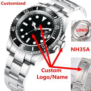맞춤형 로고 남성용 시계 고급 40mm NH35/MIYOTA 오토매틱 기계식 손목시계 세라믹 100M 다이빙 시계 사파이어 야광