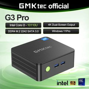 GMKtec NucBox G3 Pro 미니 PC 인텔 코어 i3-10110U DDR4 M.2 2242 SATA 3.0 SSD 윈도우 11Pro WIFI 6 BT 5.2 4K 듀얼 스크린 출력