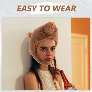 그라운드호그 모자: 어린이와 성인을 위한 만화 동물 모자, 가벼운 사진 촬영 소품, 셀카 액세서리, 파티 의상