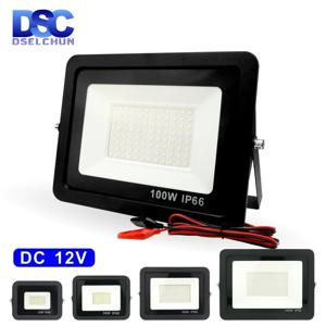 DC12V Led 홍수 빛 20W 30W 50W 100W 야외 투광 조명 스포트라이트 IP66 방수 빛 반사판 휴대용 12 볼트 Led 조명