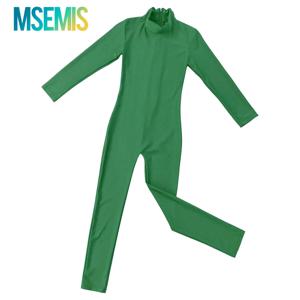 키즈 여자 발레 댄스 복장 긴 소매 지퍼가 달린 발레 댄스 점프 슈트 Unitard Dancewear 체조 레오타드 댄스 의상