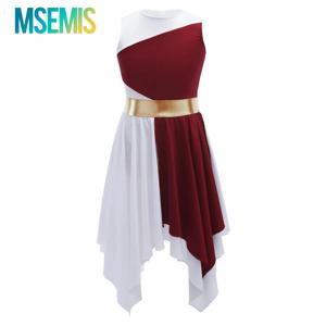 여자 발레 서정적 댄스 의상 어린이 칭찬 교회 서정적 기독교 발레 드레스 댄스웨어 파티 튜닉 전례 드레스