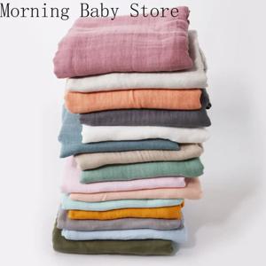 120*120cm 모슬린 대나무 아기 담요 부드러운 2 레이어 신생아 Swaddle 랩 목욕 타올 담요 유아 Sleepsack 유모차 커버 0-36M