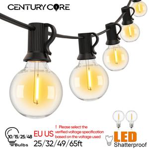 깨지지 않는 G40 스트링 라이트 220V 110V LED 야외 조명 가랜드 E12 방수 연결 가능 페스툰 장식 캠핑 조명