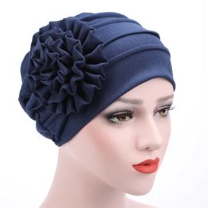 우아한 반짝 이는 터번 모자 여성 이슬람 Hijab 이슬람 저지 Chemo 모자 큰 꽃 머리 스카프 숙녀 머리 랩 커버 Hijab 스카프