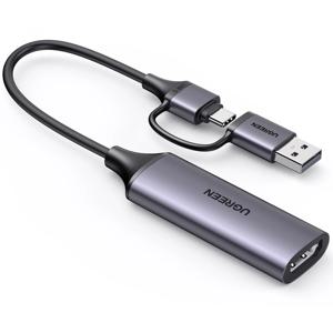 UGREEN HDMI 비디오 캡처 카드, HDMI to USB C 타입 비디오 그래버 박스, PC 컴퓨터 카메라 라이브 스트리밍 레코드, 1080P @ 60Hz