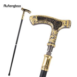 골드 블랙 럭셔리 더블 이글 핸들 워킹 스틱, 숨겨진 플레이트, 자기 방어 패션 지팡이 플레이트, 코스프레 크로셔 스틱, 90cm