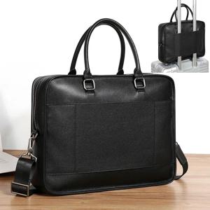 유명 브랜드 남성용 상업용 서류 가방, 정품 가죽, 노트북 메신저 백, 캐주얼 여행 가방, 남성 비즈니스 핸드백